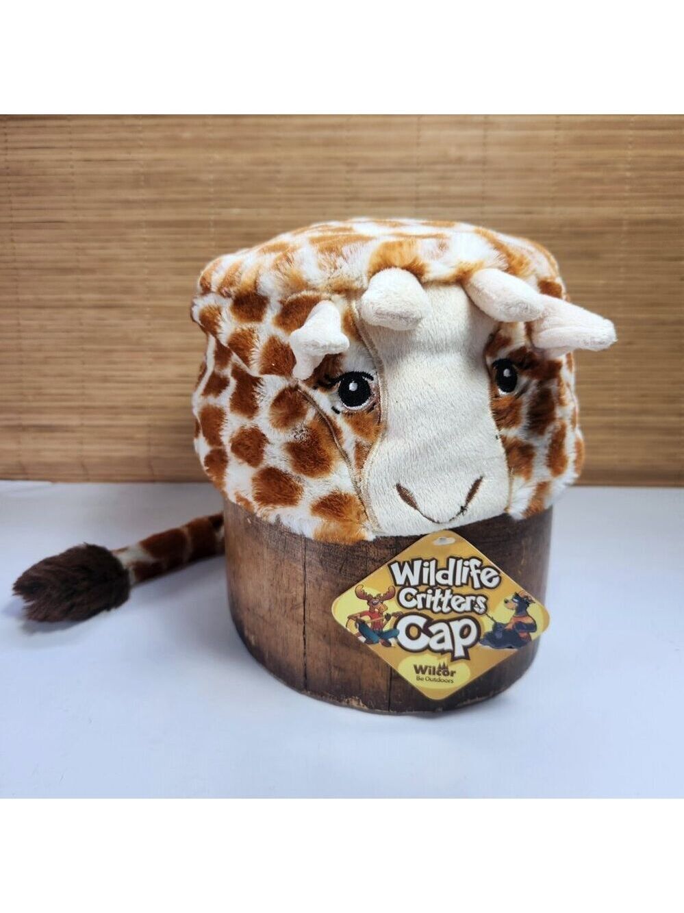 Giraffe Hat with Horns & Tail Lined Casual Winter Halloween Wildlife Critters